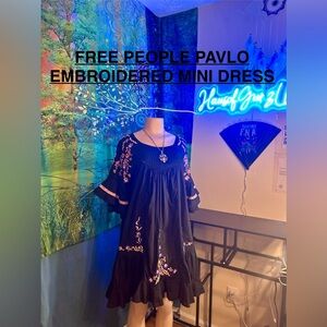 Free People Pavlo Embroidered Mini Dress | Size: Large